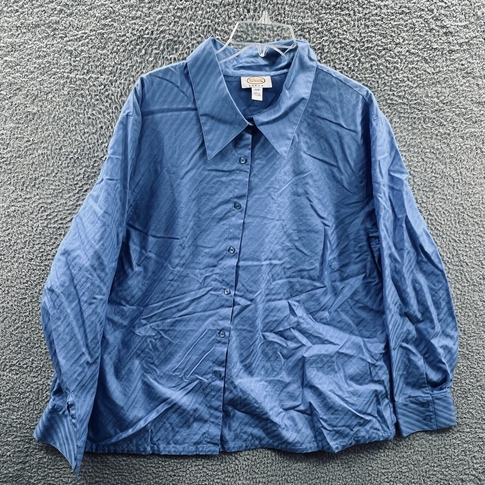 Vintage Talbots Womens Minimalist Blouse 24W Button‎ Front Classic Career 90s
